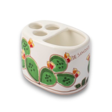 Handmade Toothbrush Holder Prickly Pears ceramiche de simone Handmade Toothbrush Holder Prickly Pears ceramiche de simone
